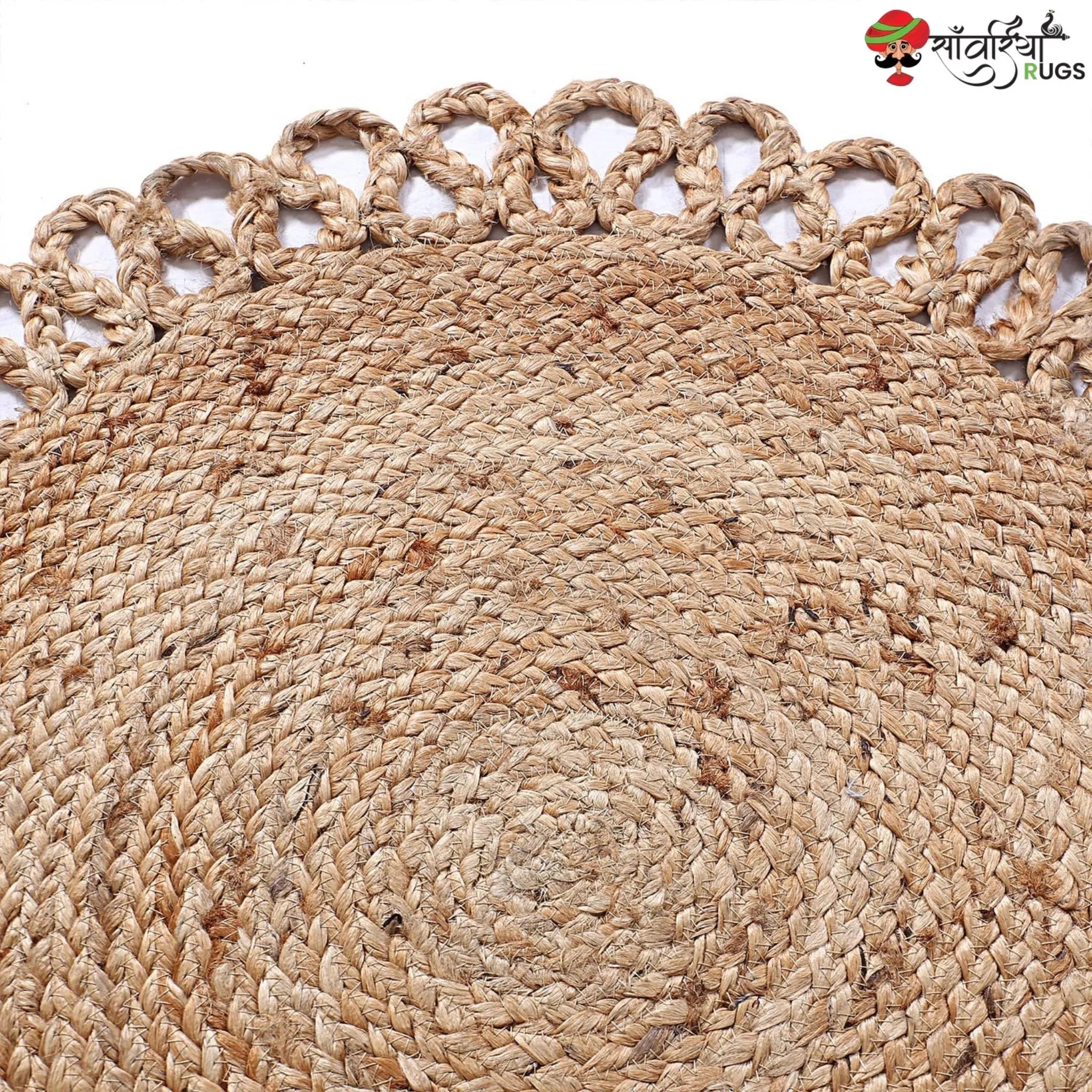 Handwoven Braided Jute Round Rug – Natural Floor Mat