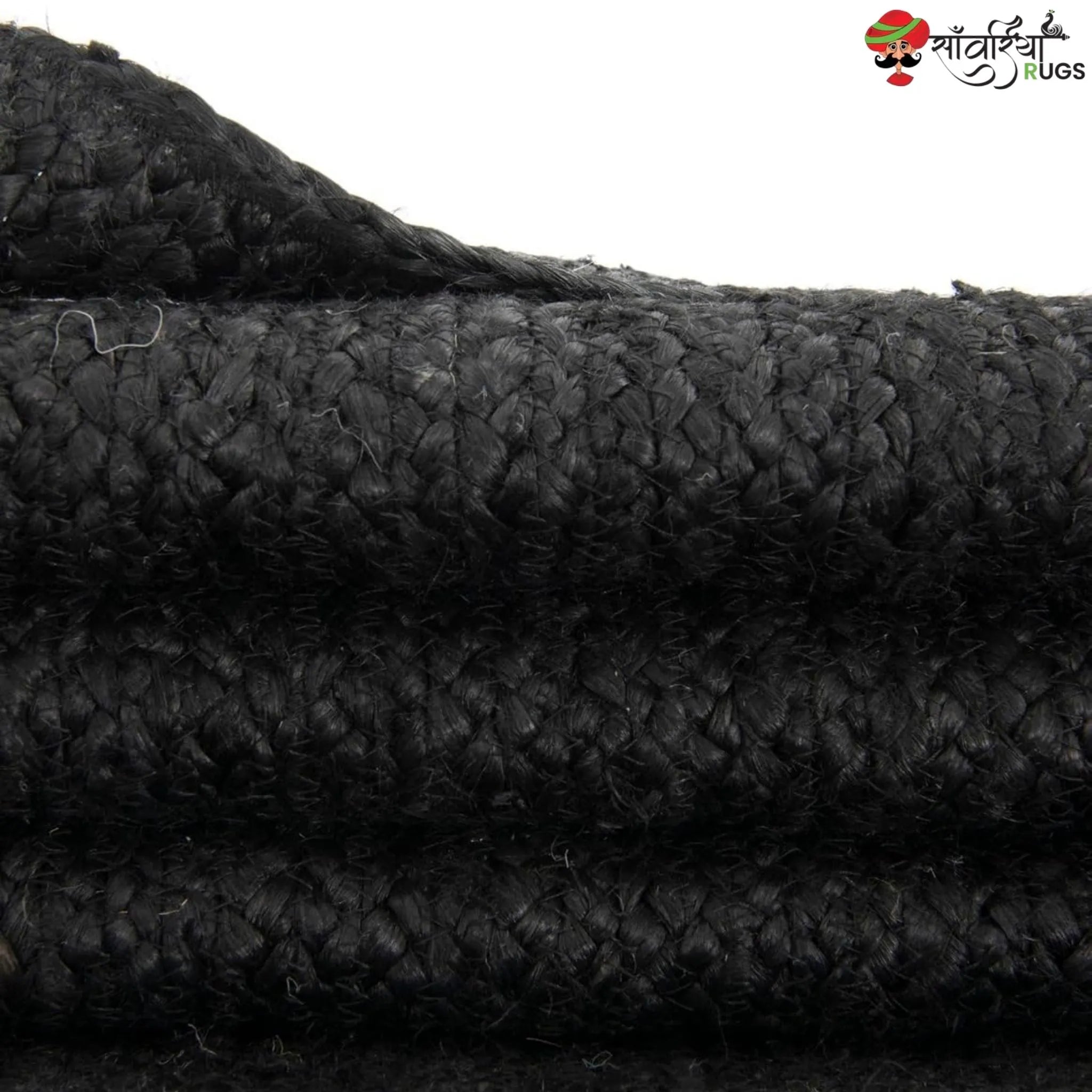 Handcrafted Multicolor Braided Round Jute Rug