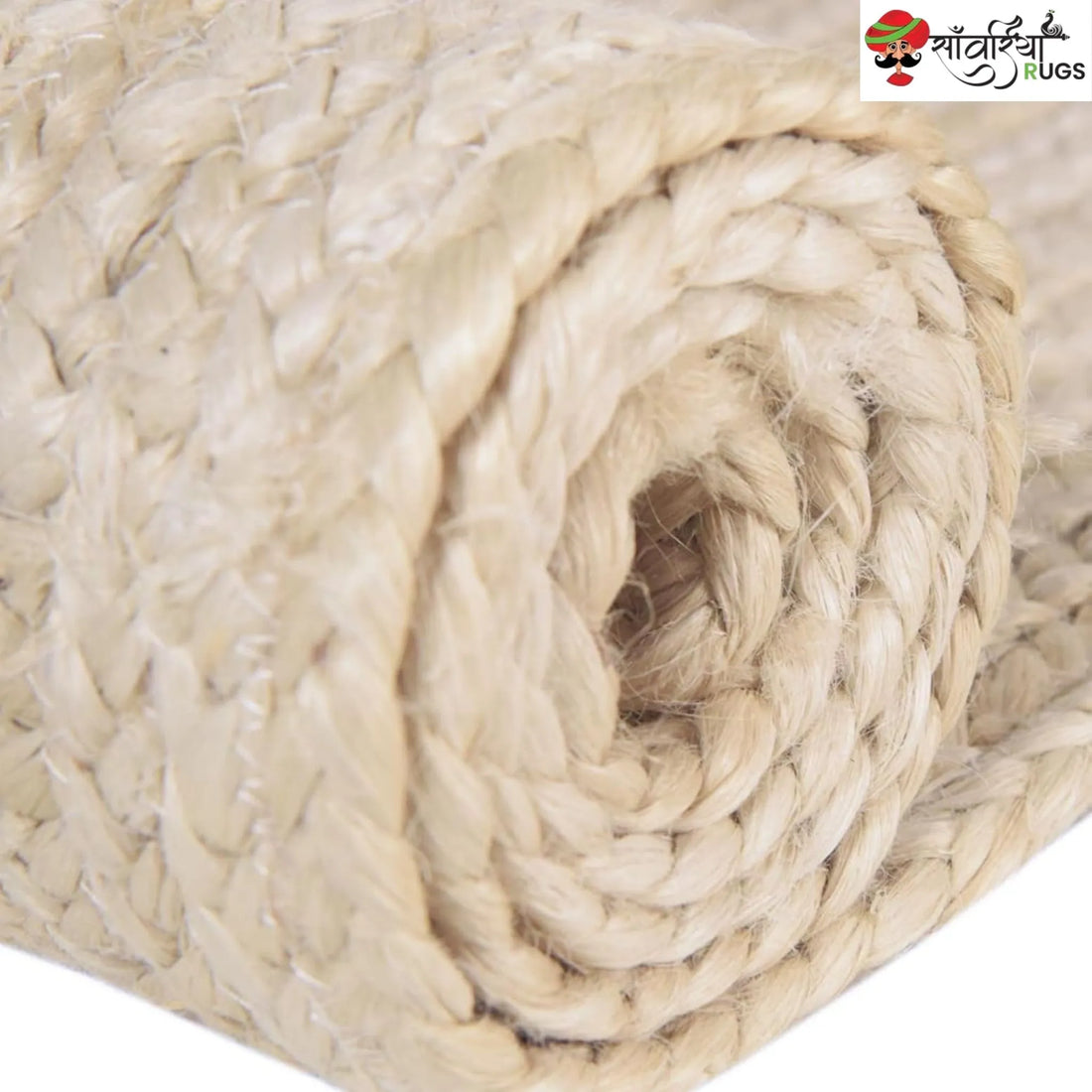 Handcrafted Multicolor Braided Round Jute Rug