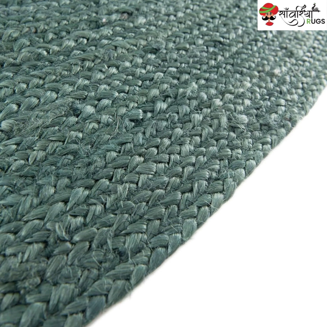 Handcrafted Multicolor Braided Round Jute Rug