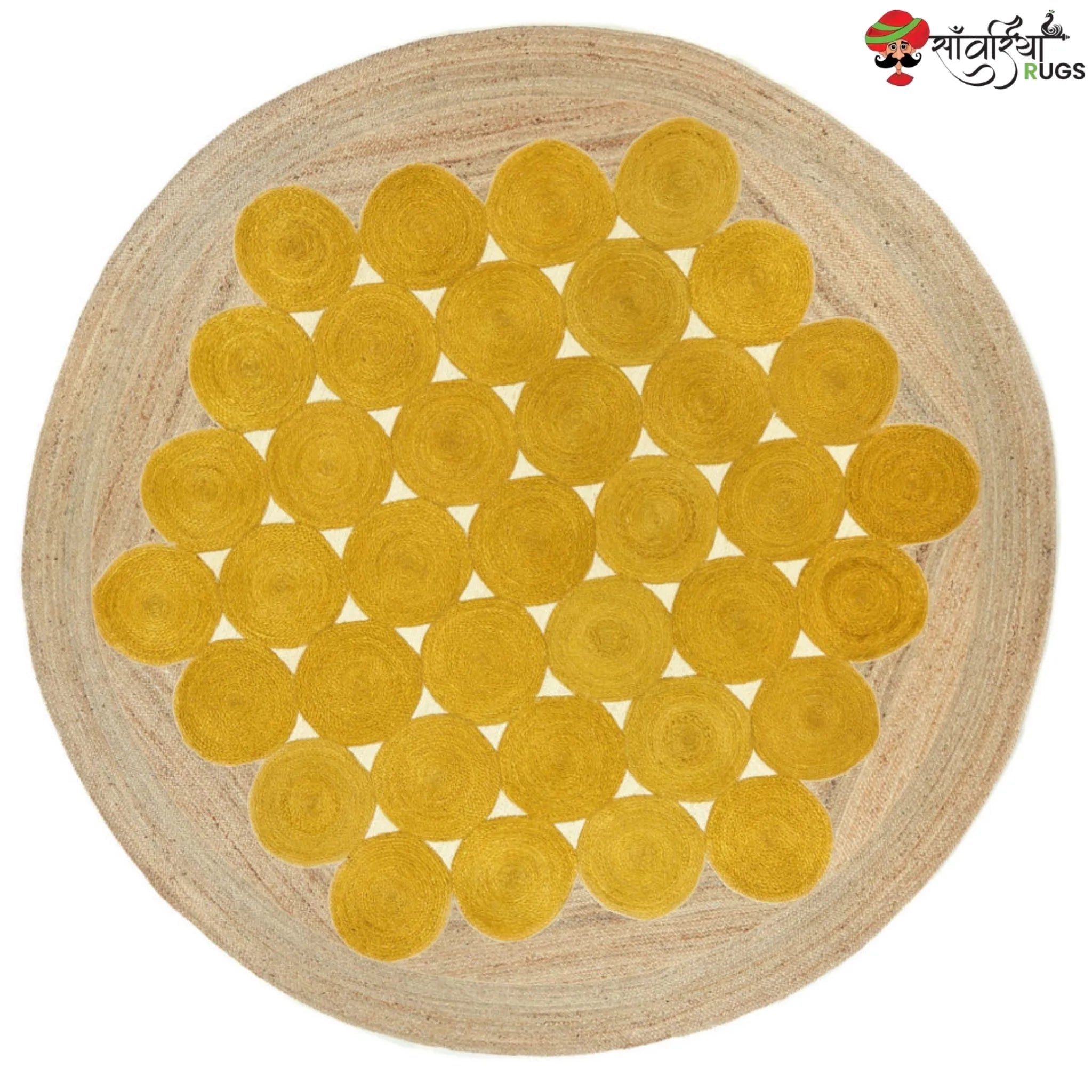 Handcrafted Round Jute Area Rug – Braided Disc Design