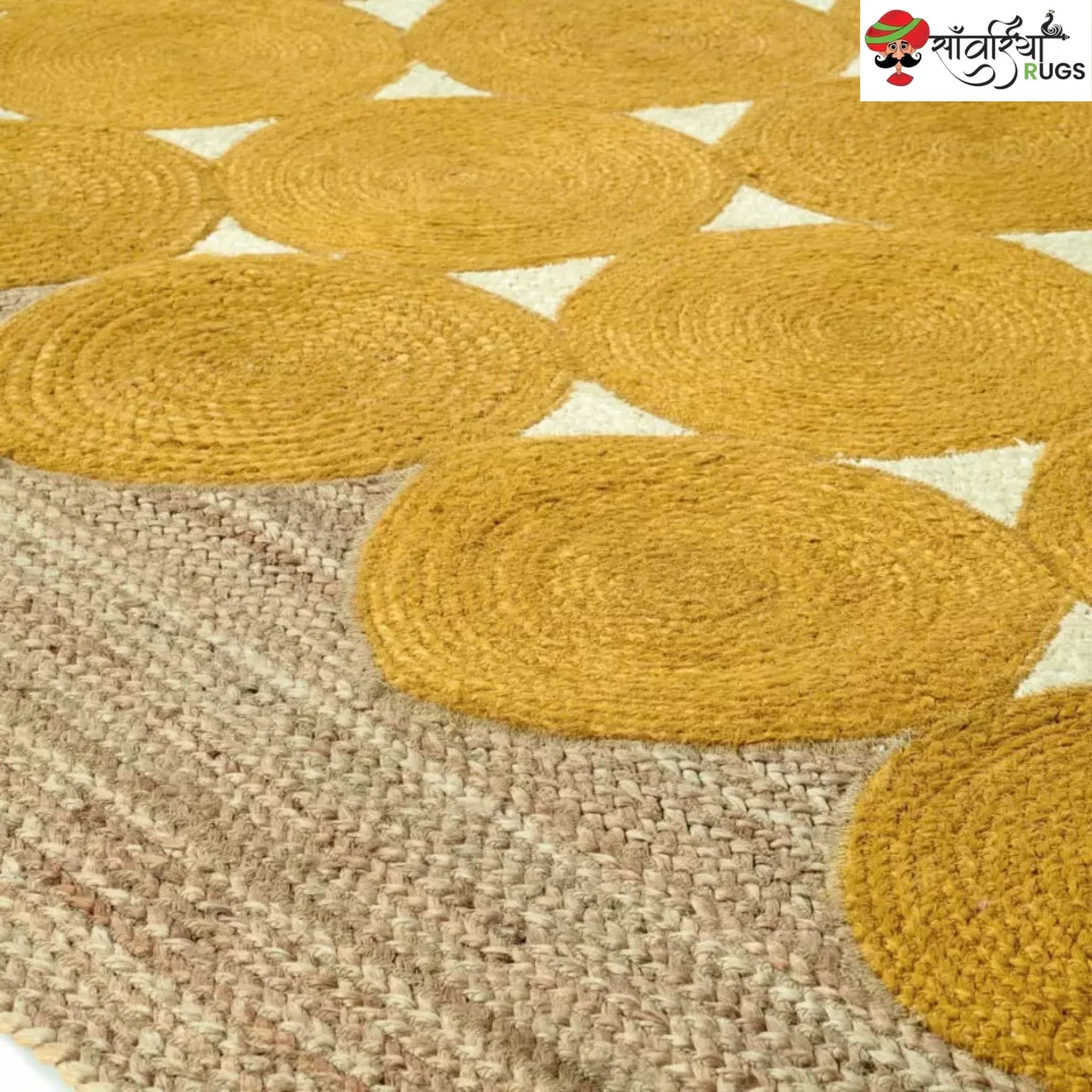 Handcrafted Round Jute Area Rug – Braided Disc Design