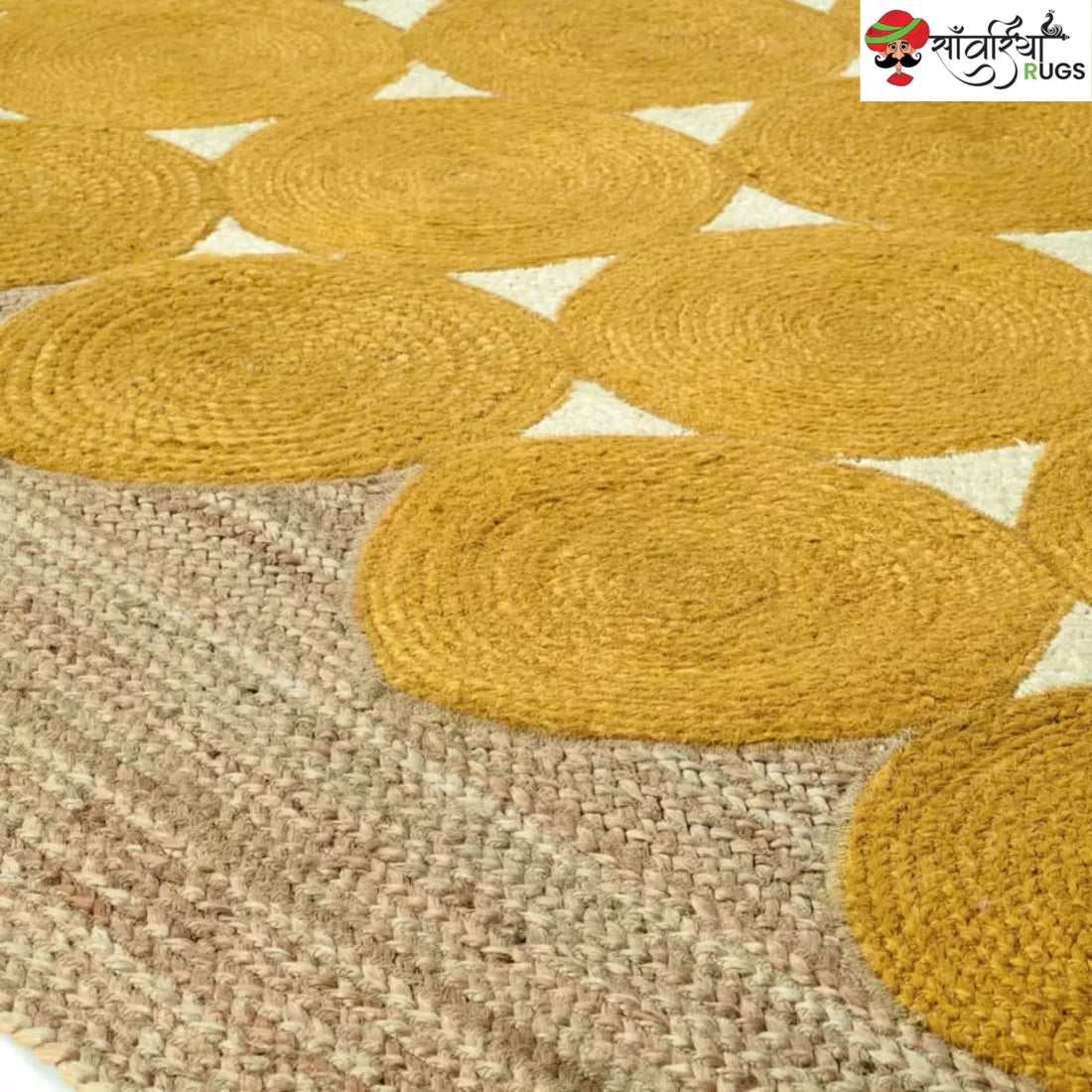 Handcrafted Round Jute Area Rug – Braided Disc Design