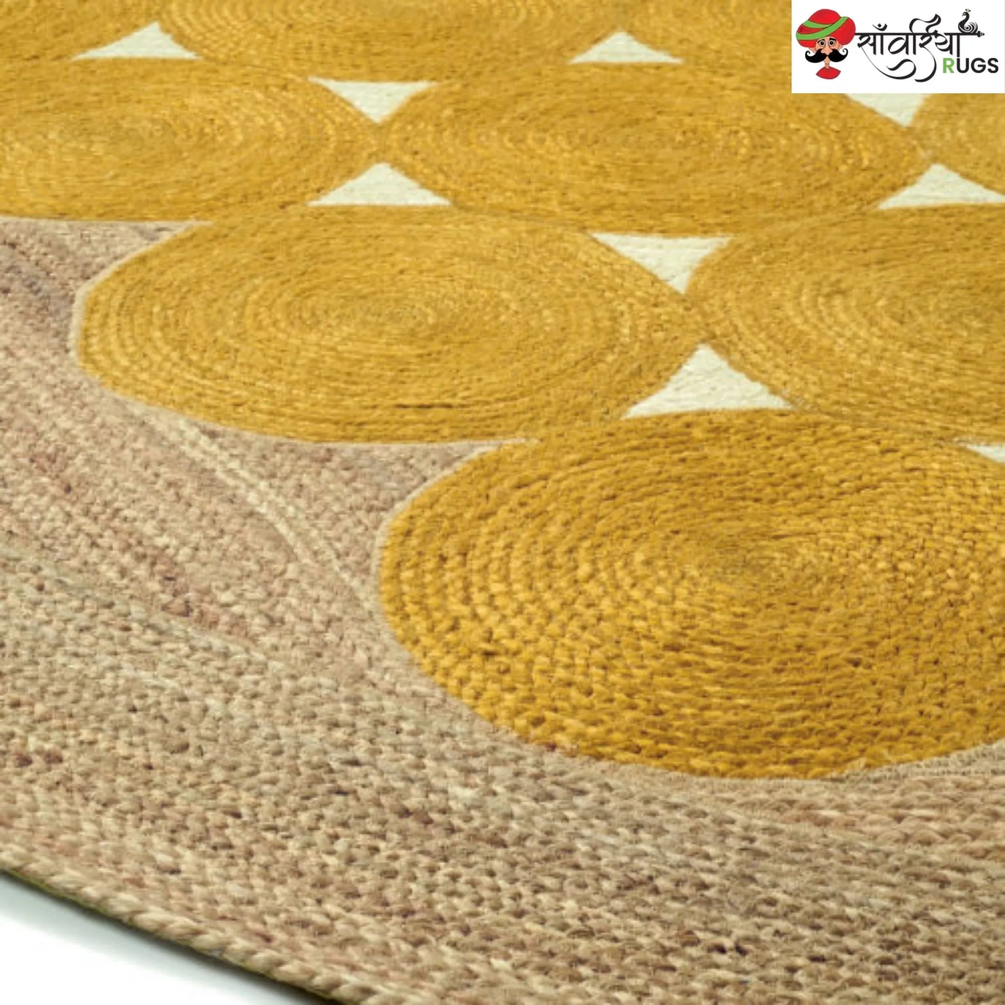 Handcrafted Round Jute Area Rug – Braided Disc Design