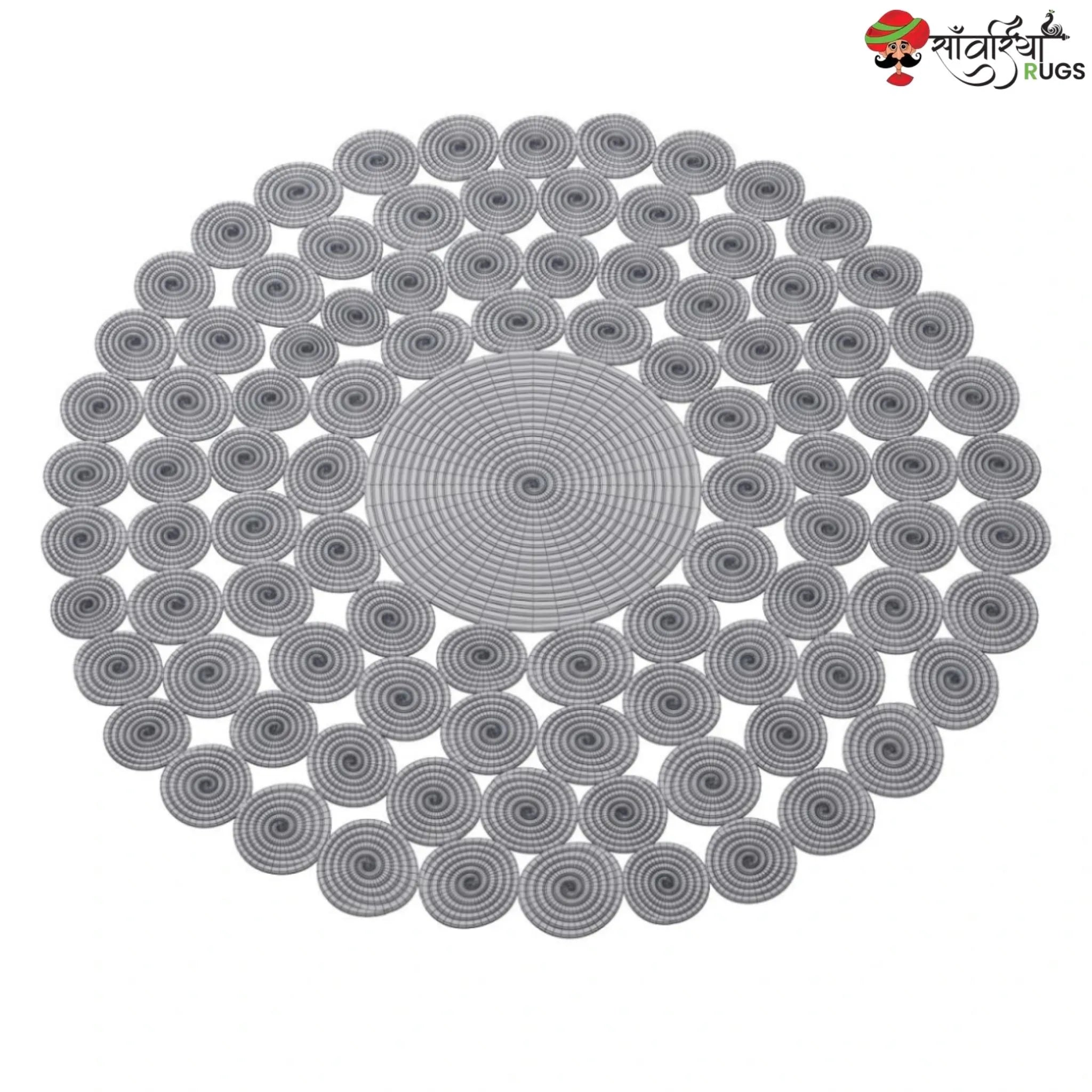 Round Braided Jute Rug – Natural Multicolor Circle Design