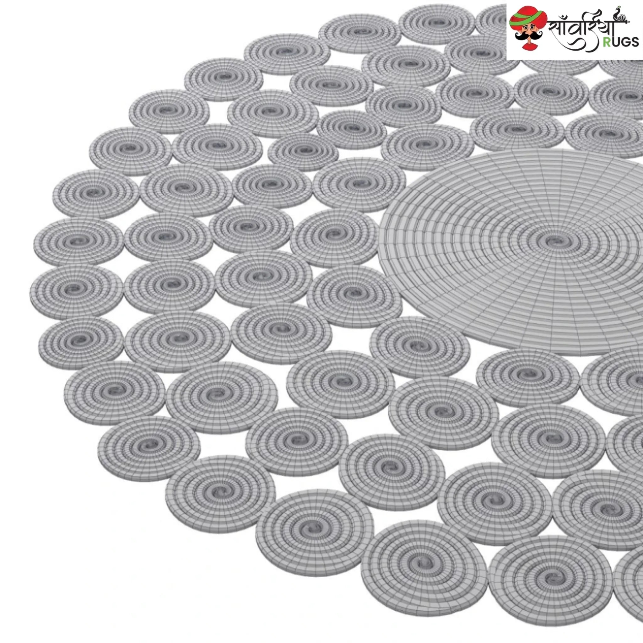 Round Braided Jute Rug – Natural Multicolor Circle Design