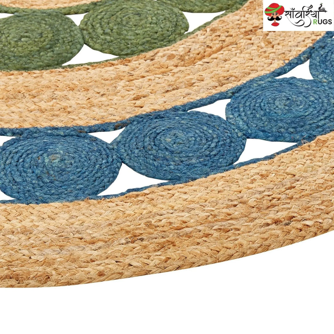 Handcrafted Round Braided Jute Rug – Decorative Home Flooring