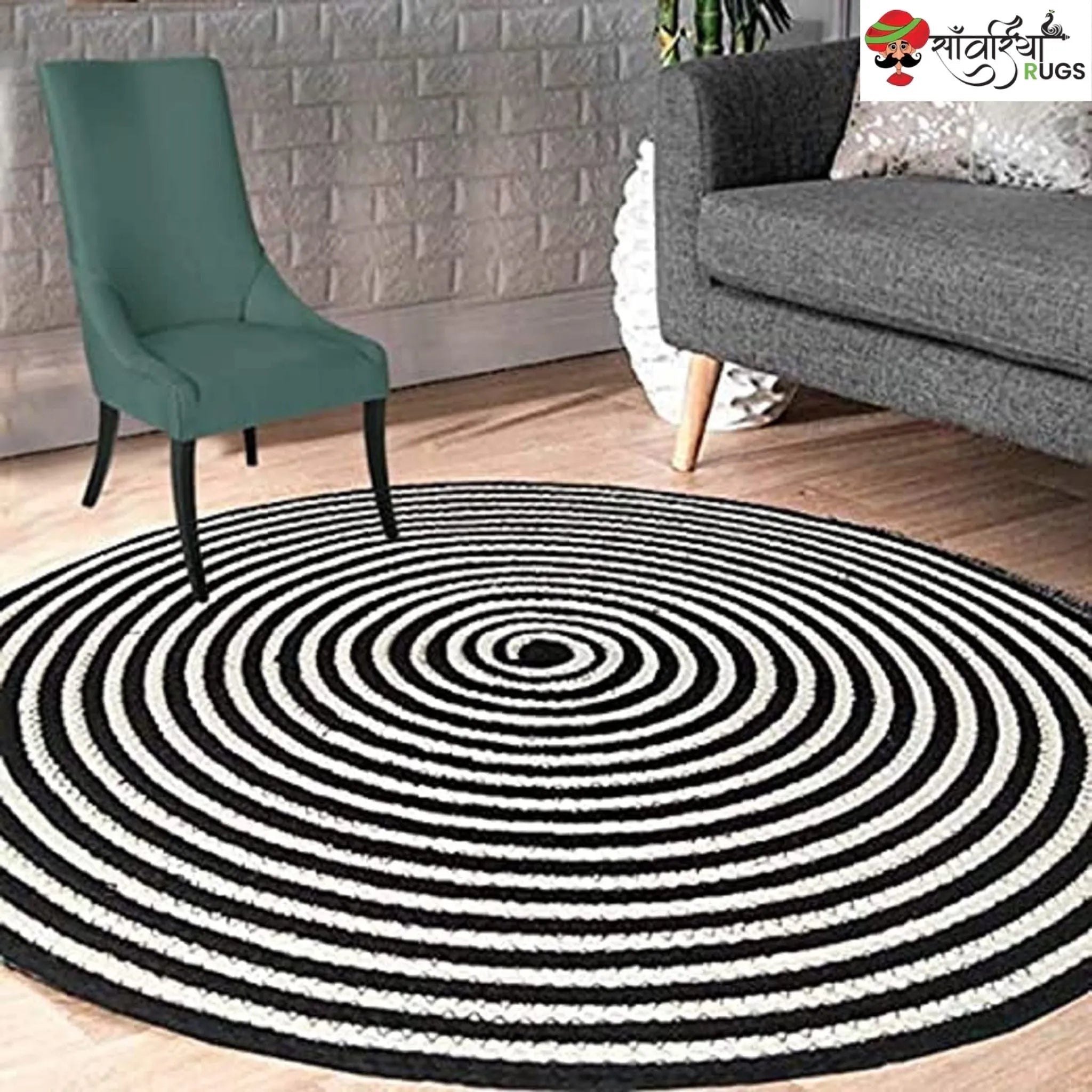 Hand-Tufted Wool Jute Round Rug for Modern Interiors
