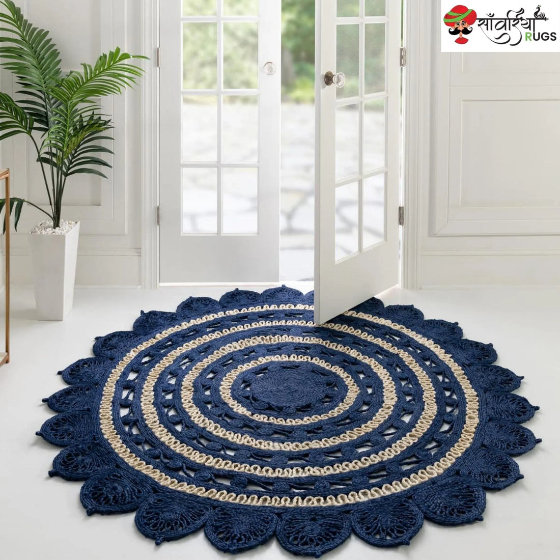 Ringlocka Rug Hand-Braided Round Jute Rug | Multicolour Custom Size – Sanwariya Rugs