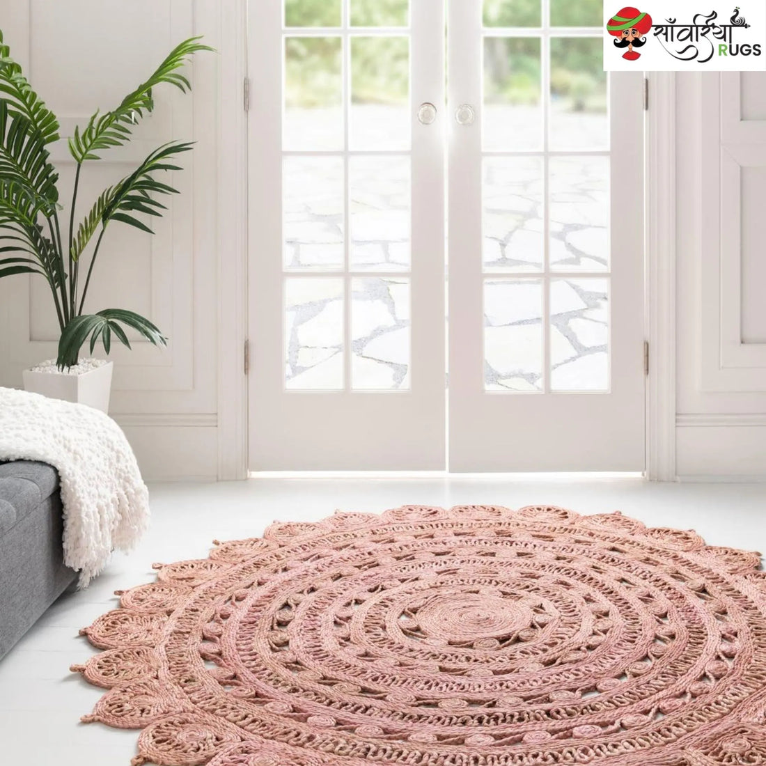 Handcrafted Braided Jute Round Rug for Eco-Friendly Interiors
