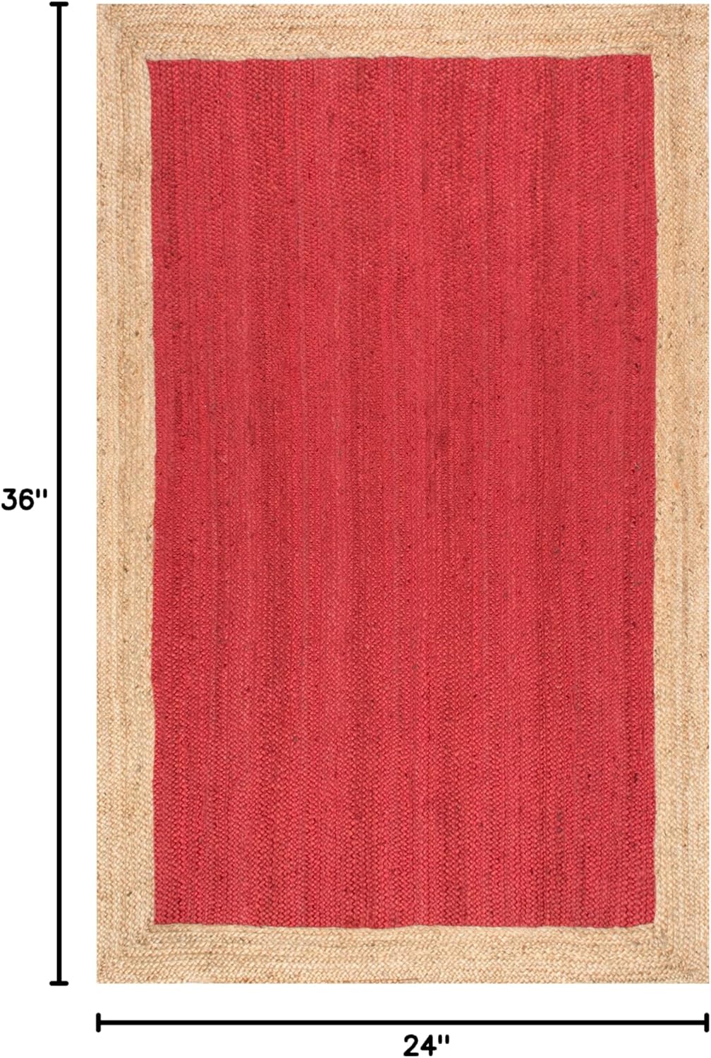 Braided Jute Rug - Handwoven Floor Carpet for Living Room, Bedroom, Dining, and Office