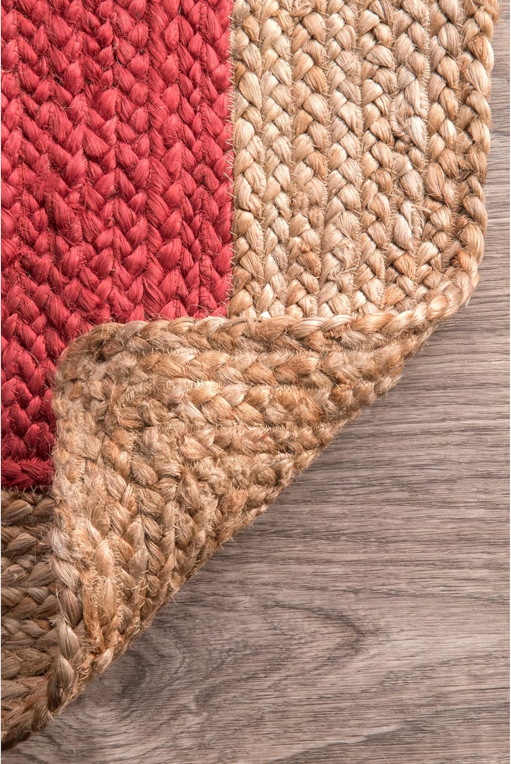 Braided Jute Rug - Handwoven Floor Carpet for Living Room, Bedroom, Dining, and Office