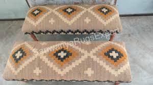 Kilim Rug Bench – Handmade Aztec Ottoman Footstool