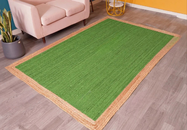 Braided Jute Rug - Handwoven Floor Carpet for Living Room, Bedroom, Dining, and Office