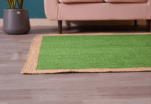 Braided Jute Rug - Handwoven Floor Carpet for Living Room, Bedroom, Dining, and Office