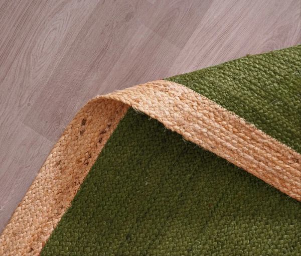 Braided Jute Rug - Handwoven Floor Carpet for Living Room, Bedroom, Dining, and Office