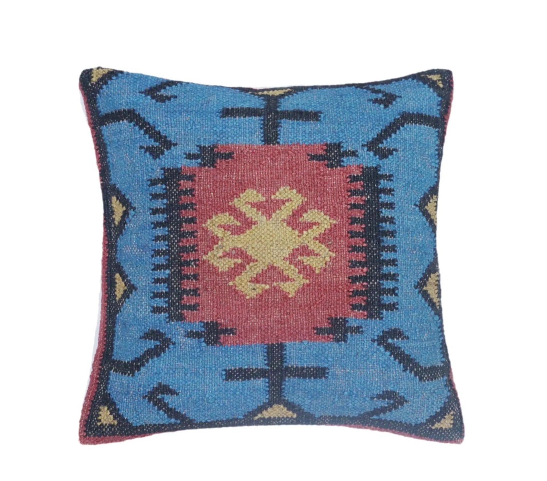 Multicolor Handmade Wool Jute Kilim Pillowcases