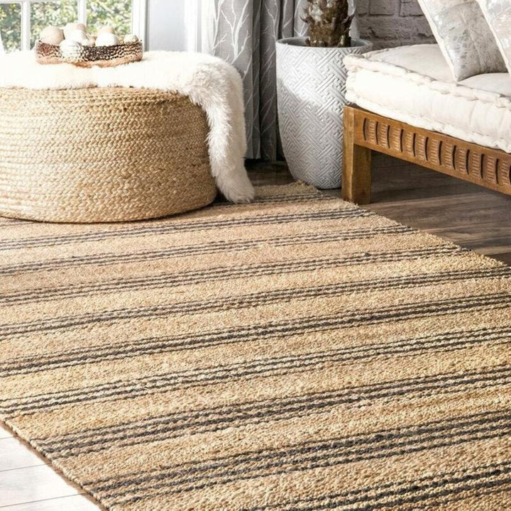 Handwoven Natural Jute Area Rug – Eco-Friendly Flatweave