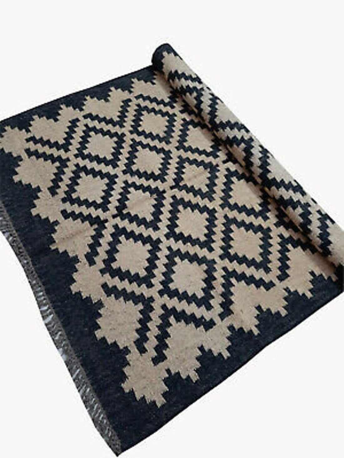 Handwoven Wool Jute Kilim Rug