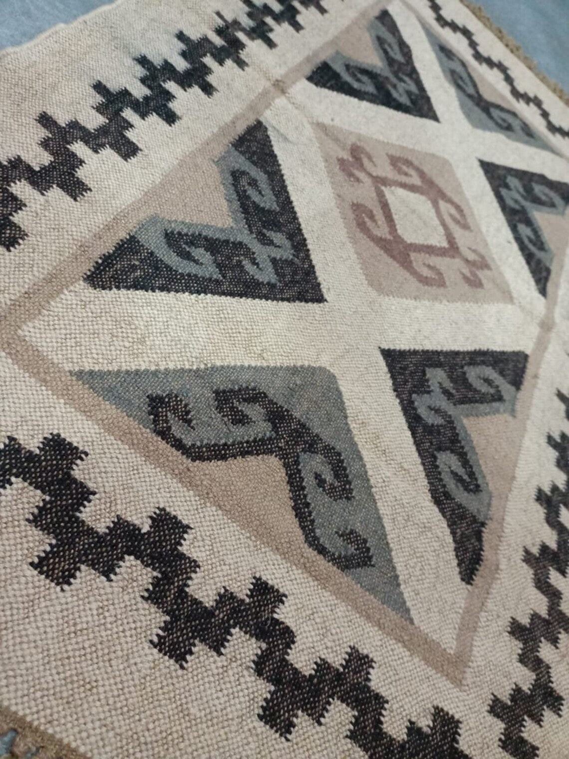 Handwoven Wool–Jute Kilim Runner