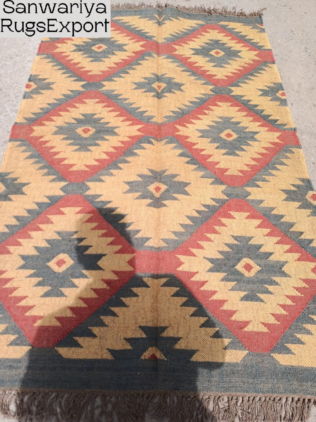 Handwoven Wool Kilim Rug – Egyptian Inspired Design