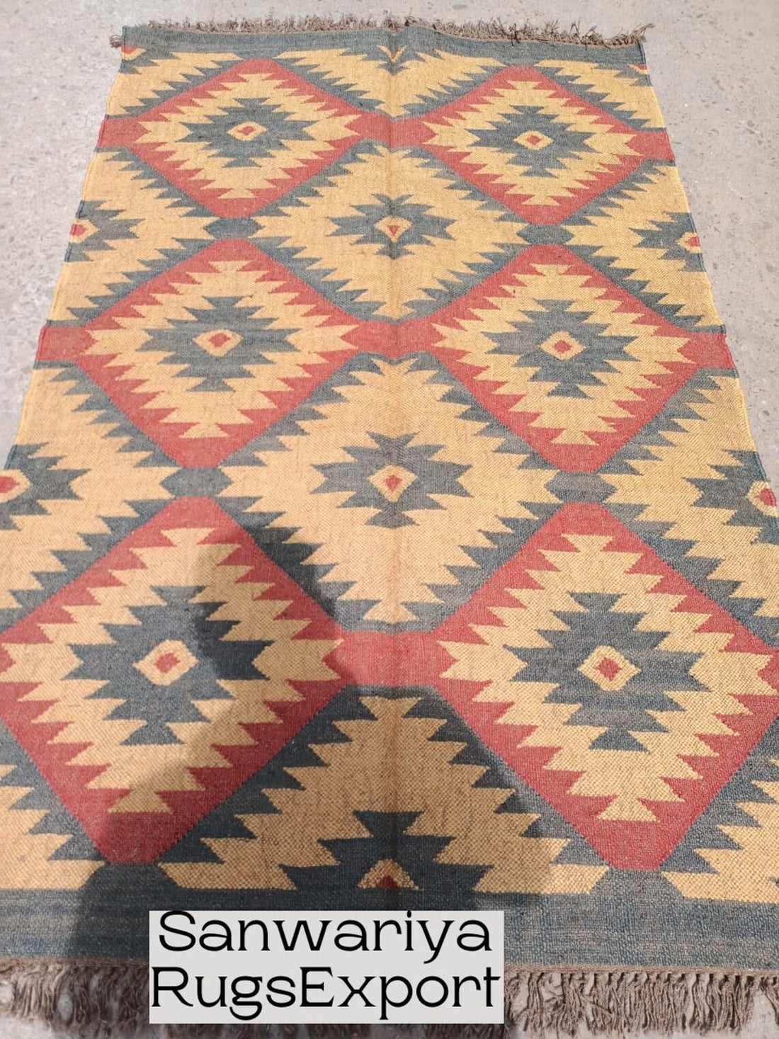 Handwoven Wool Kilim Rug – Egyptian Inspired Design