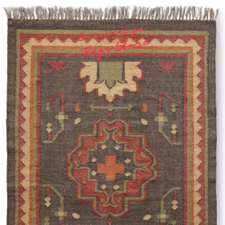 Kilim Rug – Handwoven Wool & Jute Dhurrie | Traditional Indian Area Carpet
