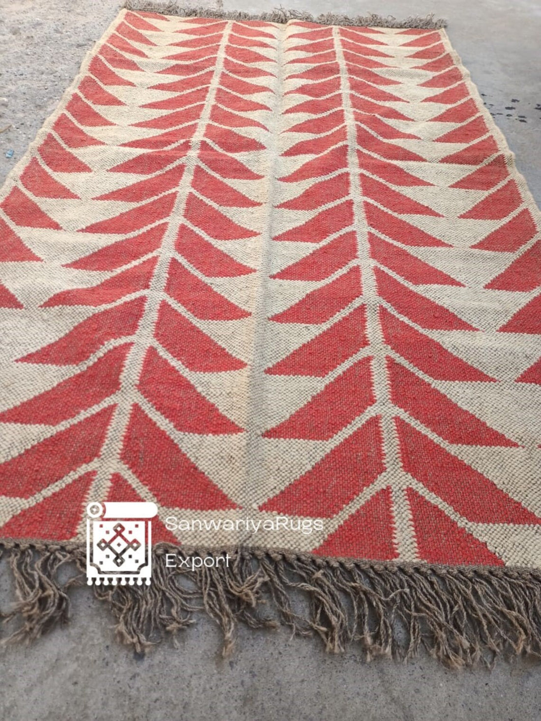 Handwoven Wool Jute Kilim Dhurrie Rug