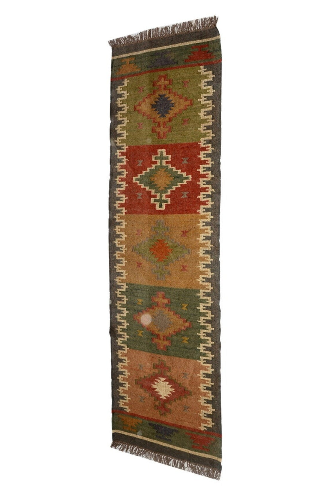 Kilim Rug Handwoven Wool and Jute Rug – Traditional Indian Flatweave Dhurrie