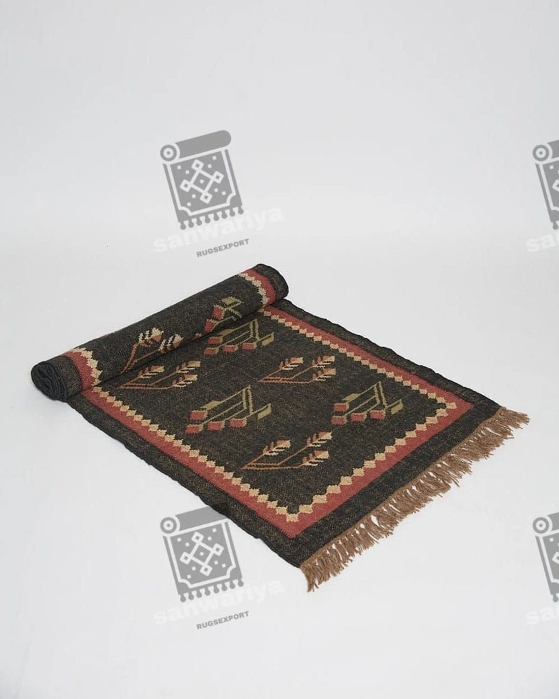 Black Handmade Kilim Runner