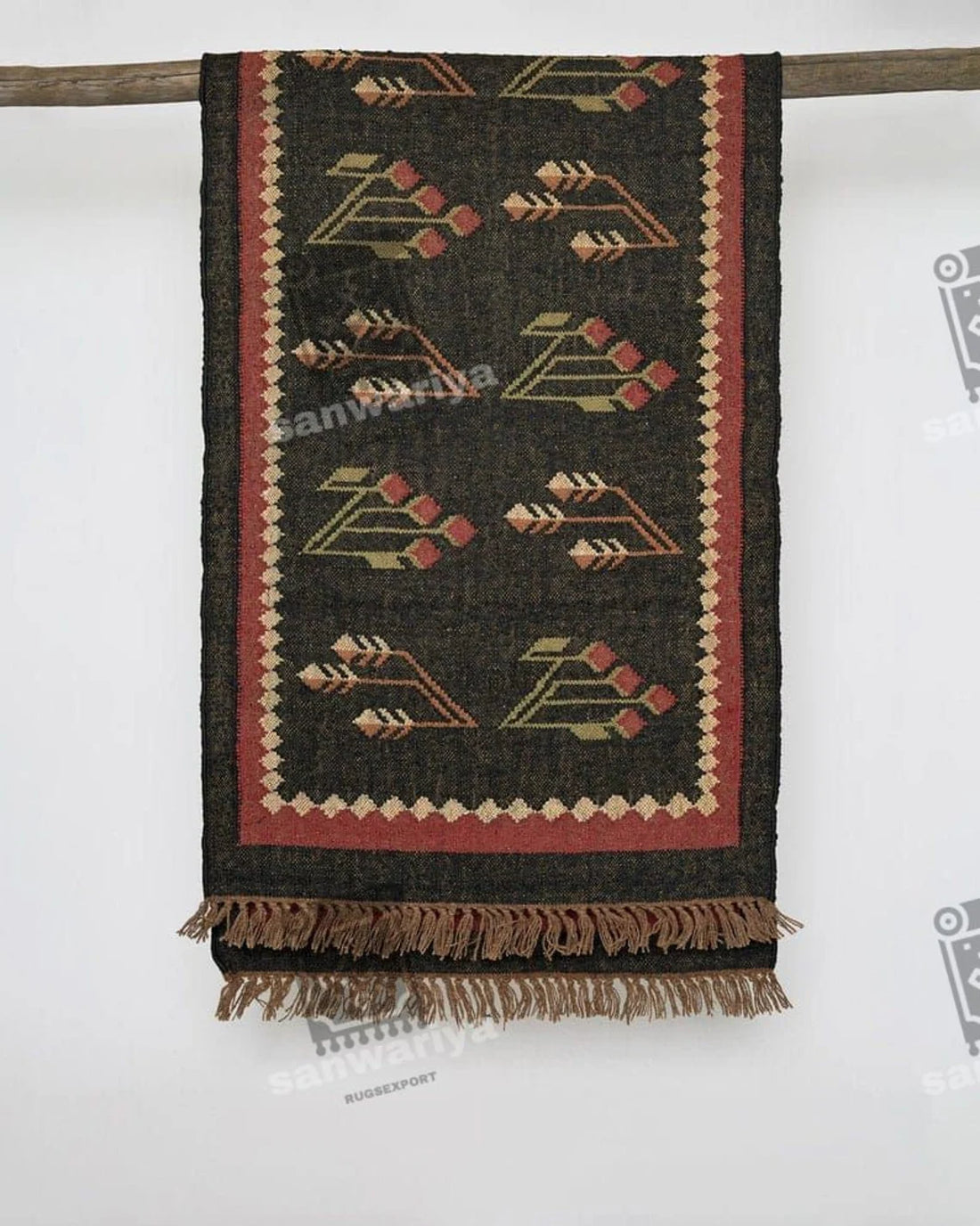 Black Handmade Kilim Runner