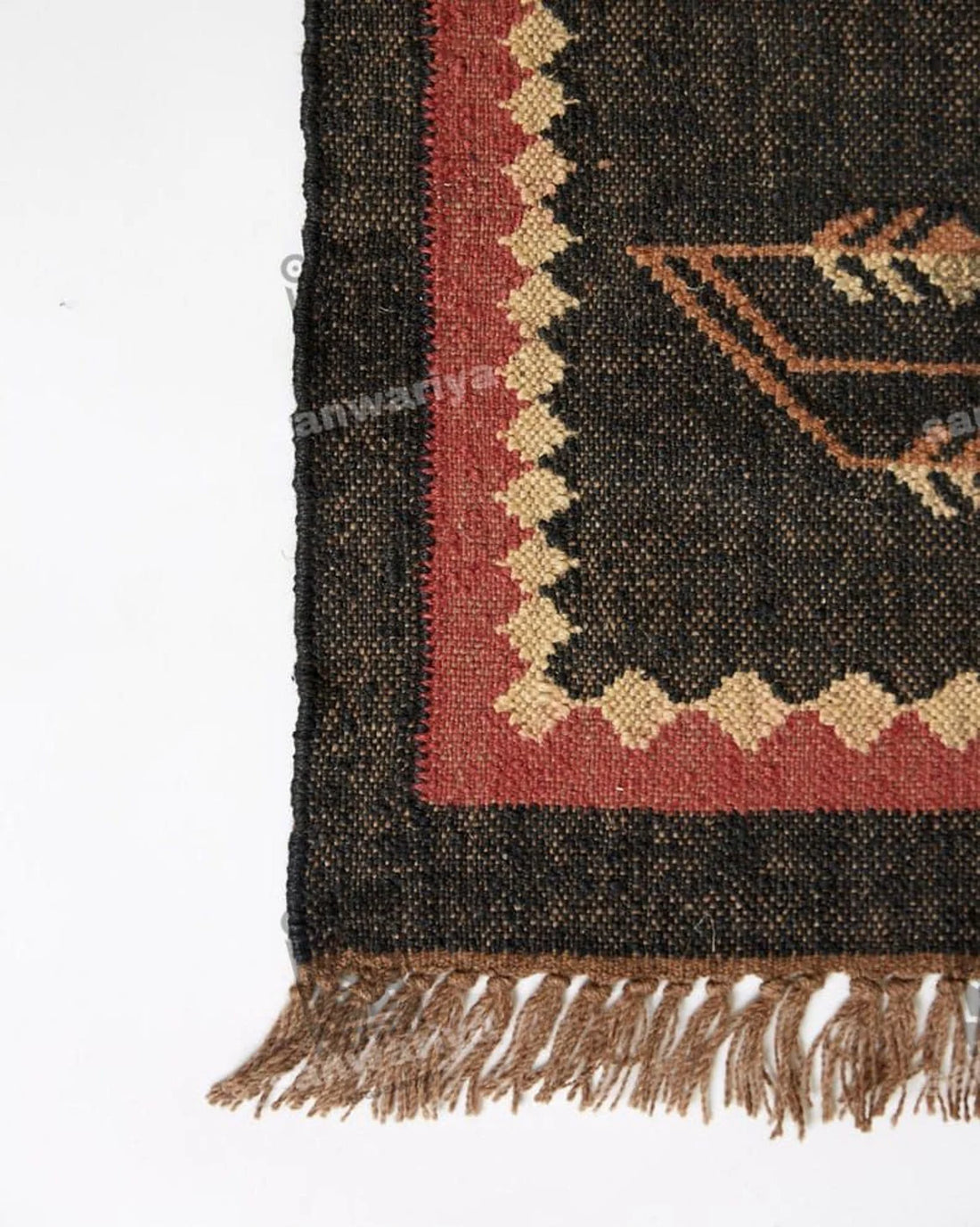 Black Handmade Kilim Runner