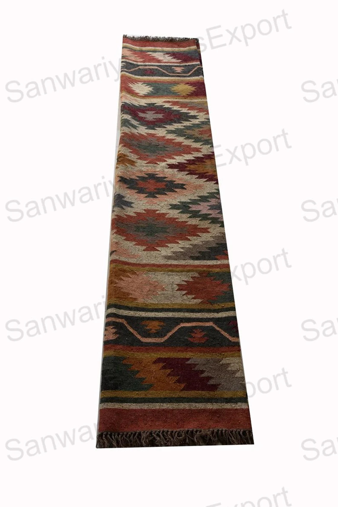 Handmade Wool Kilim Rug – Modern Egyptian Design Dhurrie