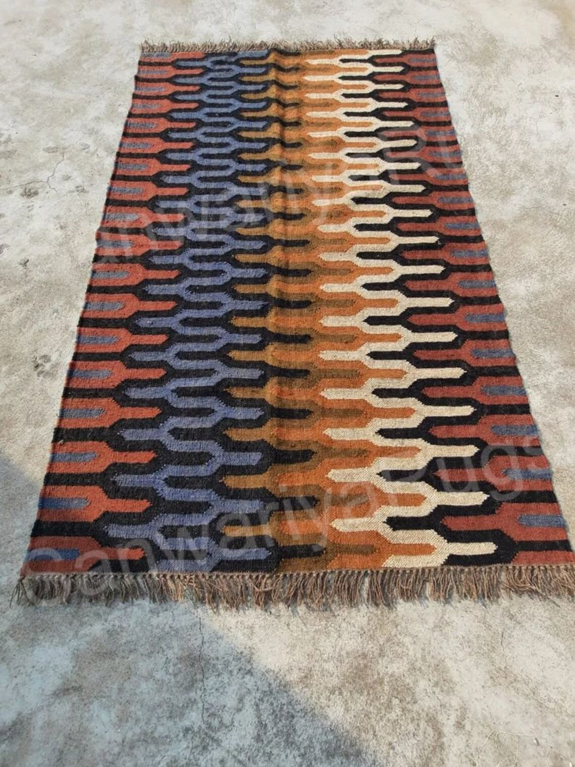 Handwoven Wool–Jute Heritage Area Rug