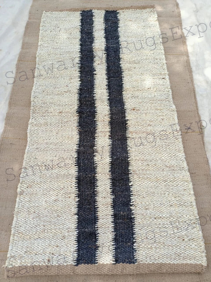 Handloom Natural Jute Runner | Braided Boho Farmhouse Hallway Rug