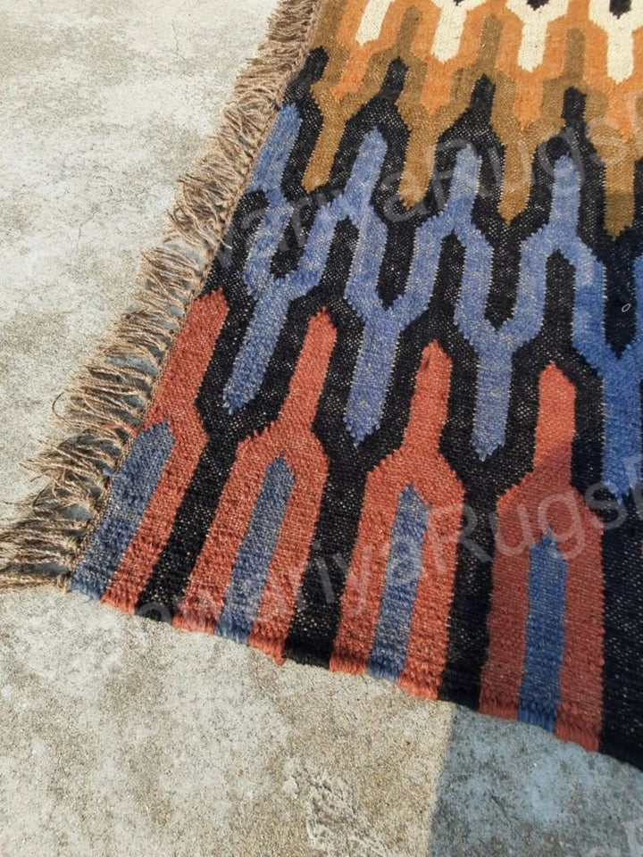 Handwoven Wool–Jute Heritage Area Rug