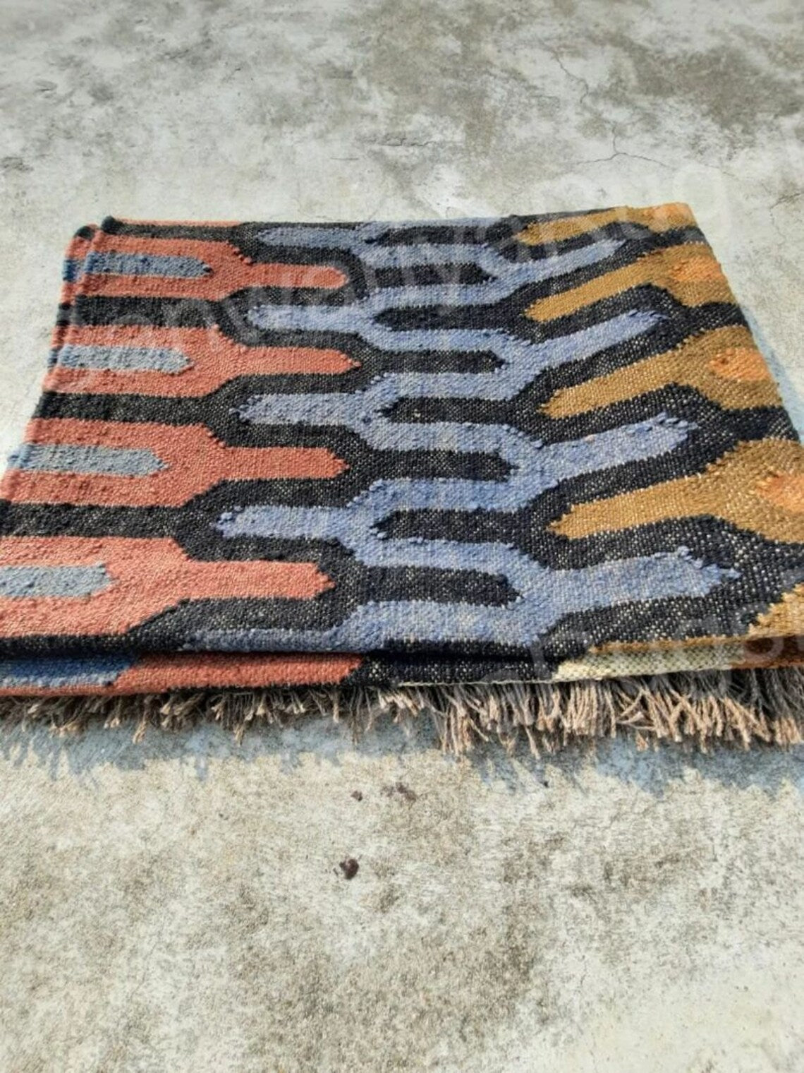 Handwoven Wool–Jute Heritage Area Rug