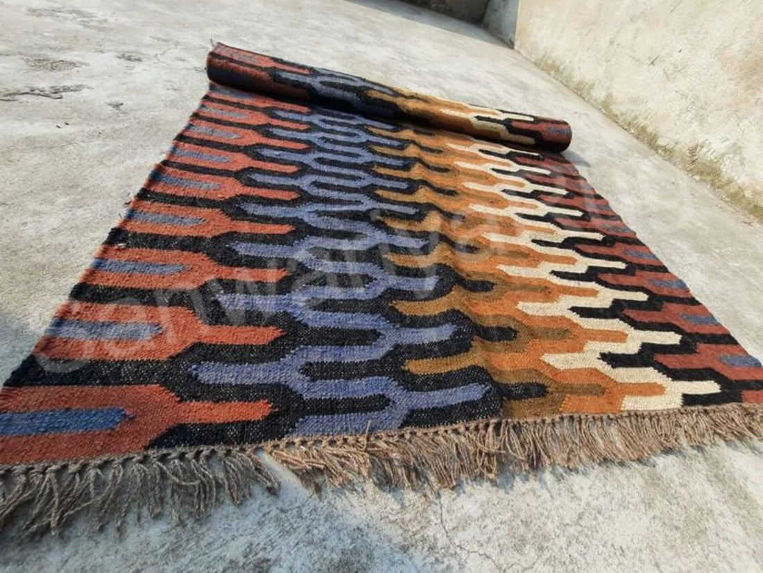 Handwoven Wool–Jute Heritage Area Rug