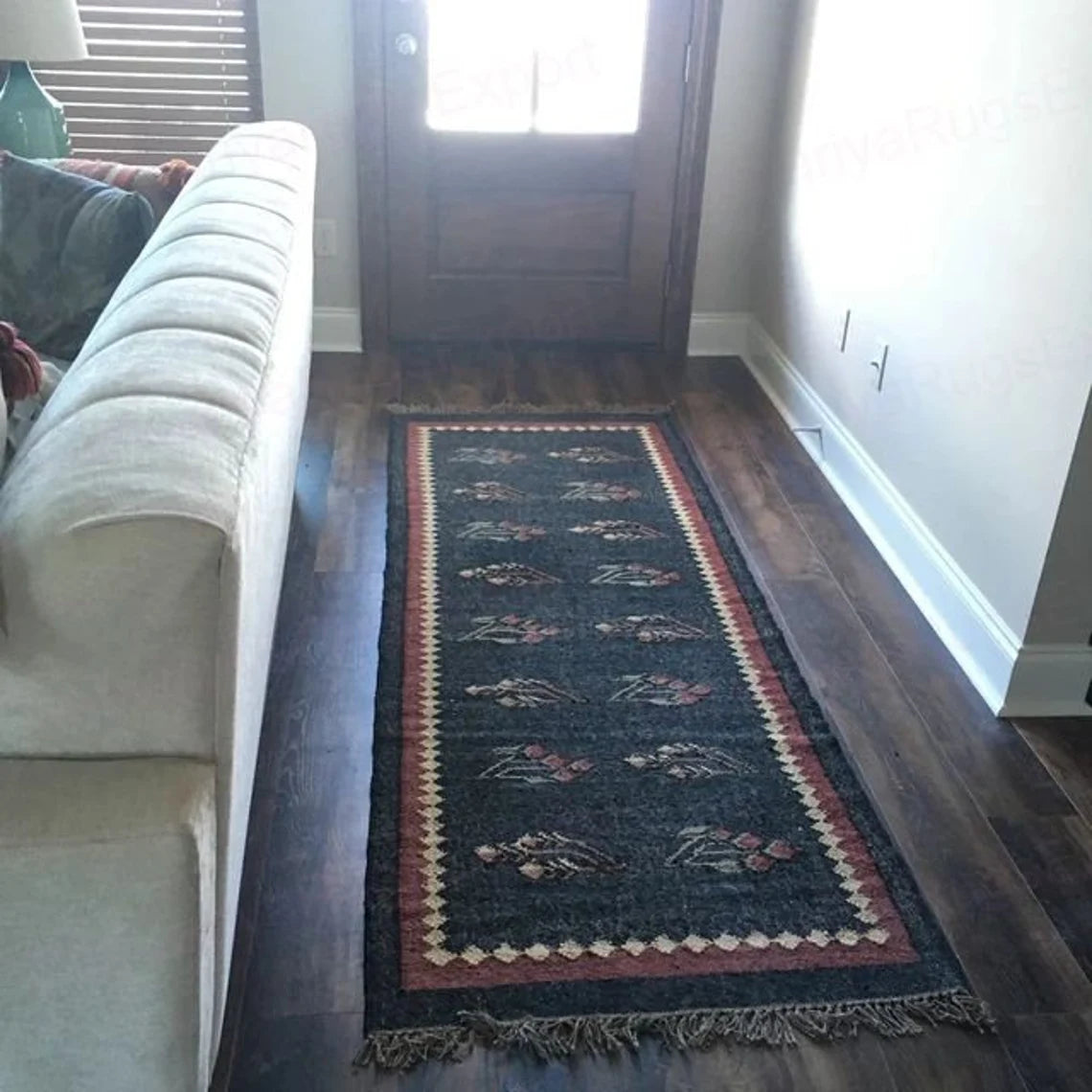 Black Handmade Kilim Runner