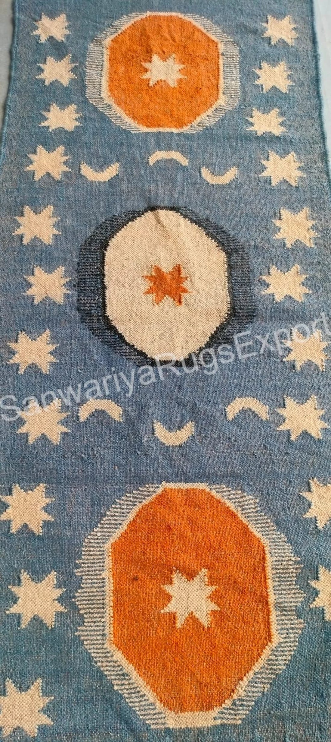 Handmade Wool Jute Kilim Rug – Oriental Geometric Flatweave Carpet