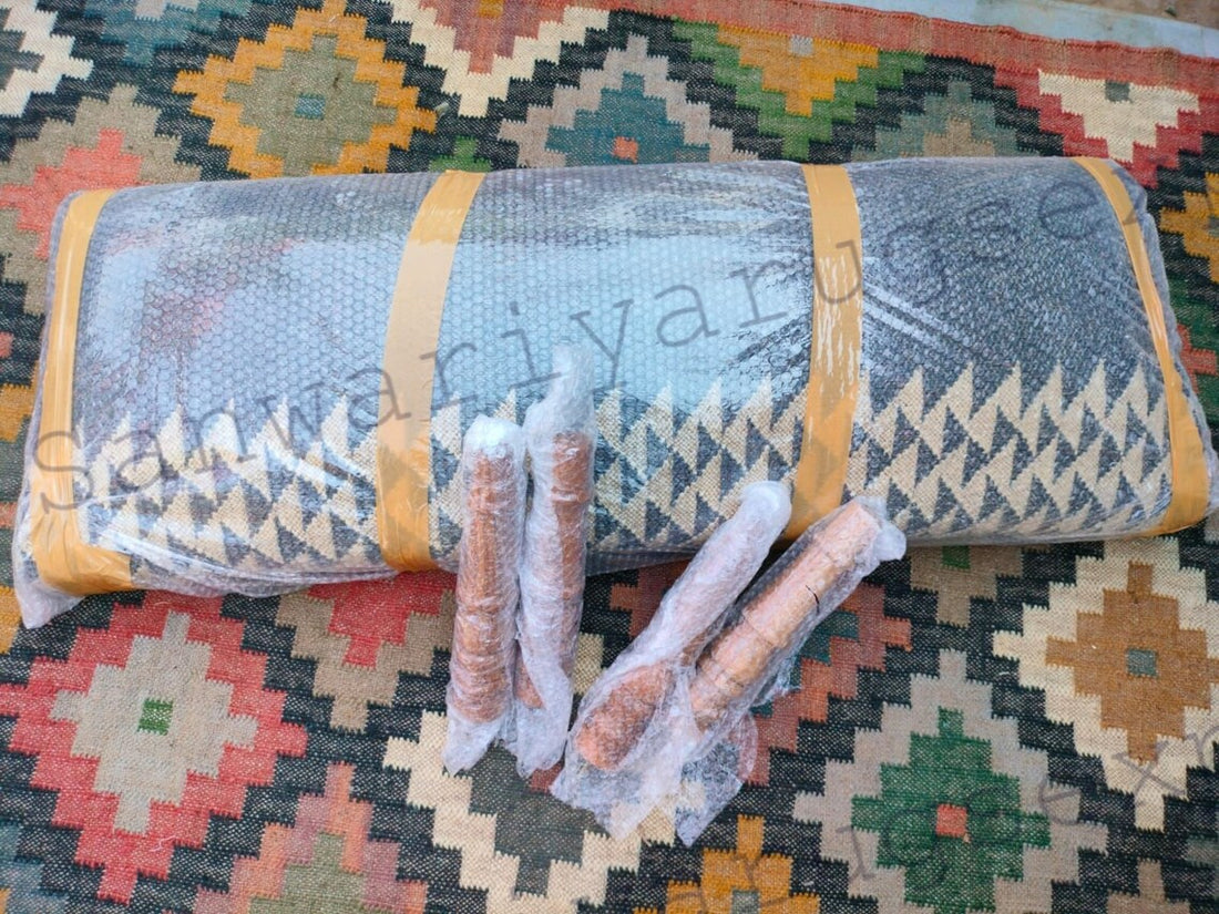 Kilim Patterned Bohemian Bench