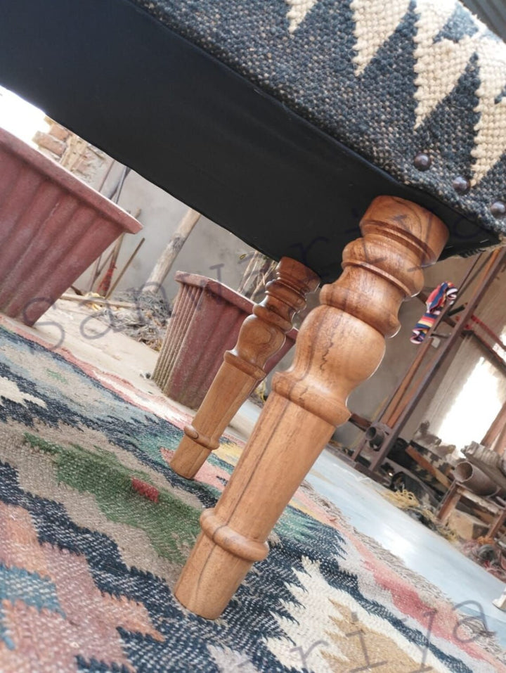 Kilim Patterned Bohemian Bench