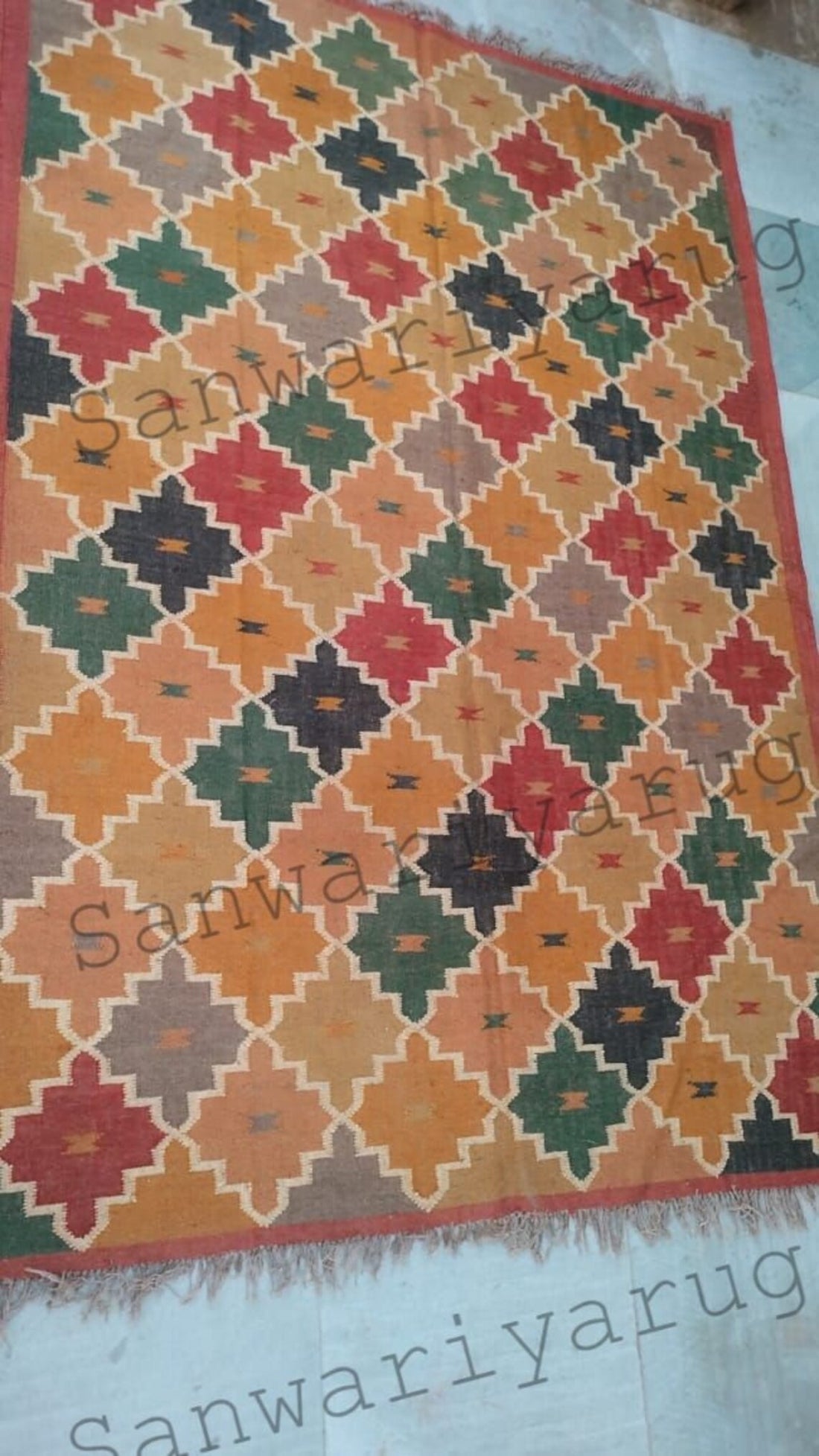 6x9 Kilim Wool Jute Rug