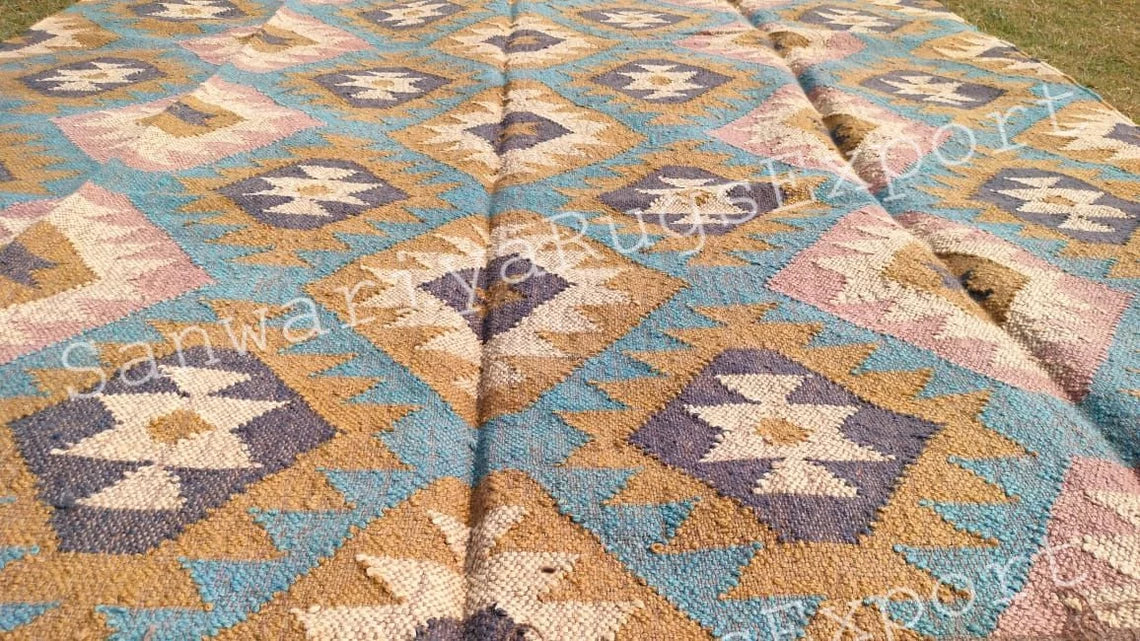 Kilim Rug Wool Jute Dhurrie