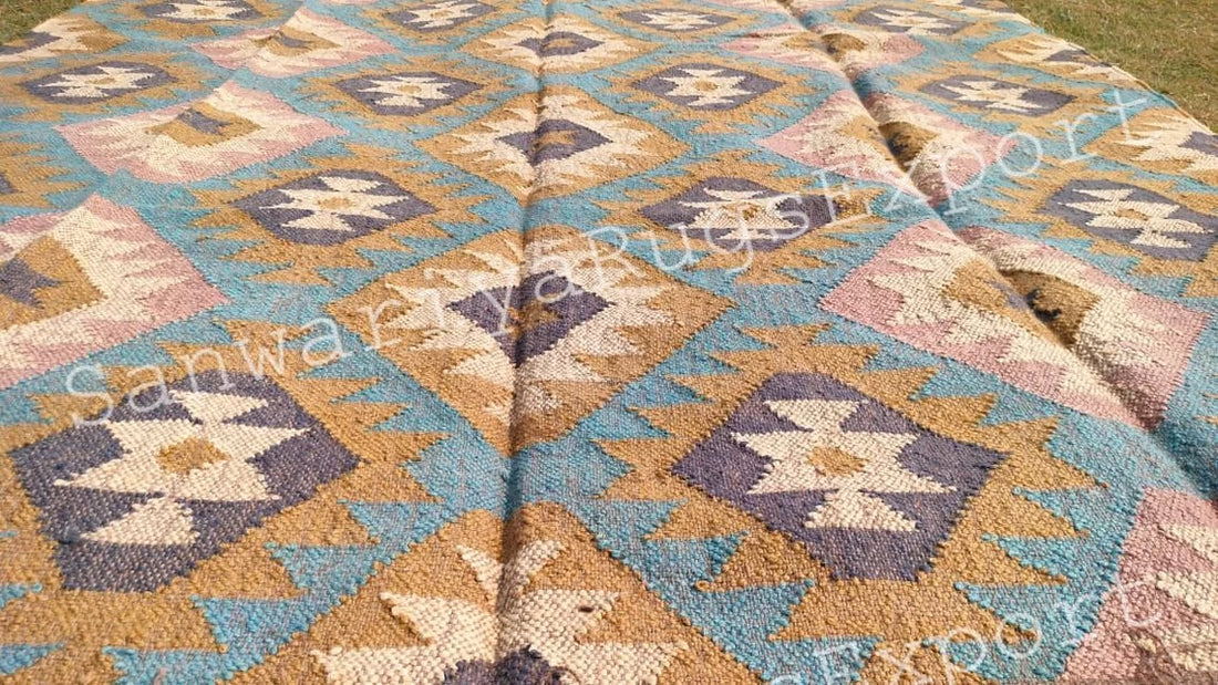 Kilim Rug Wool Jute Dhurrie