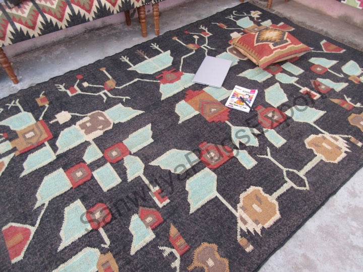 Handmade Wool Modern Kilim Rug
