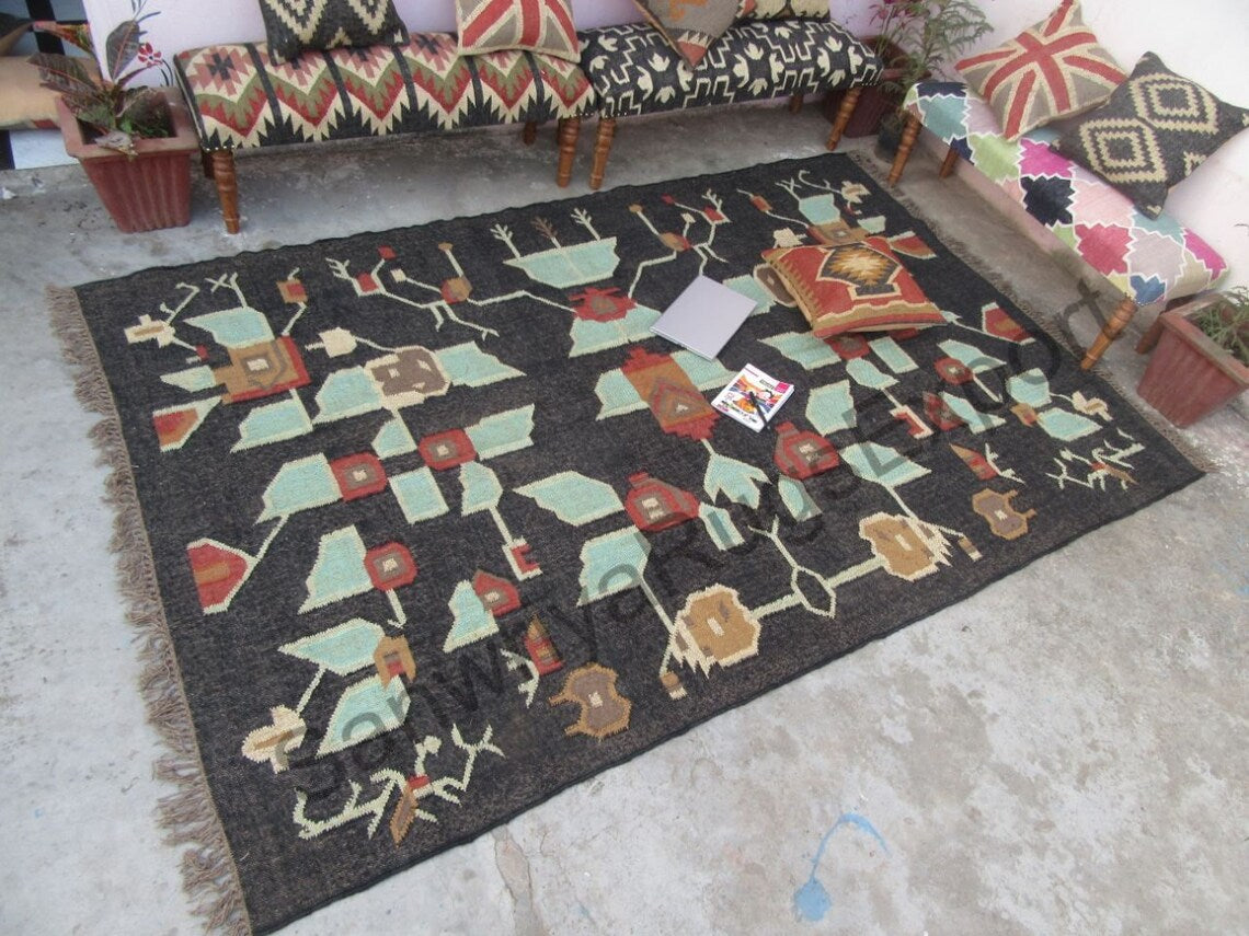 Handmade Wool Modern Kilim Rug