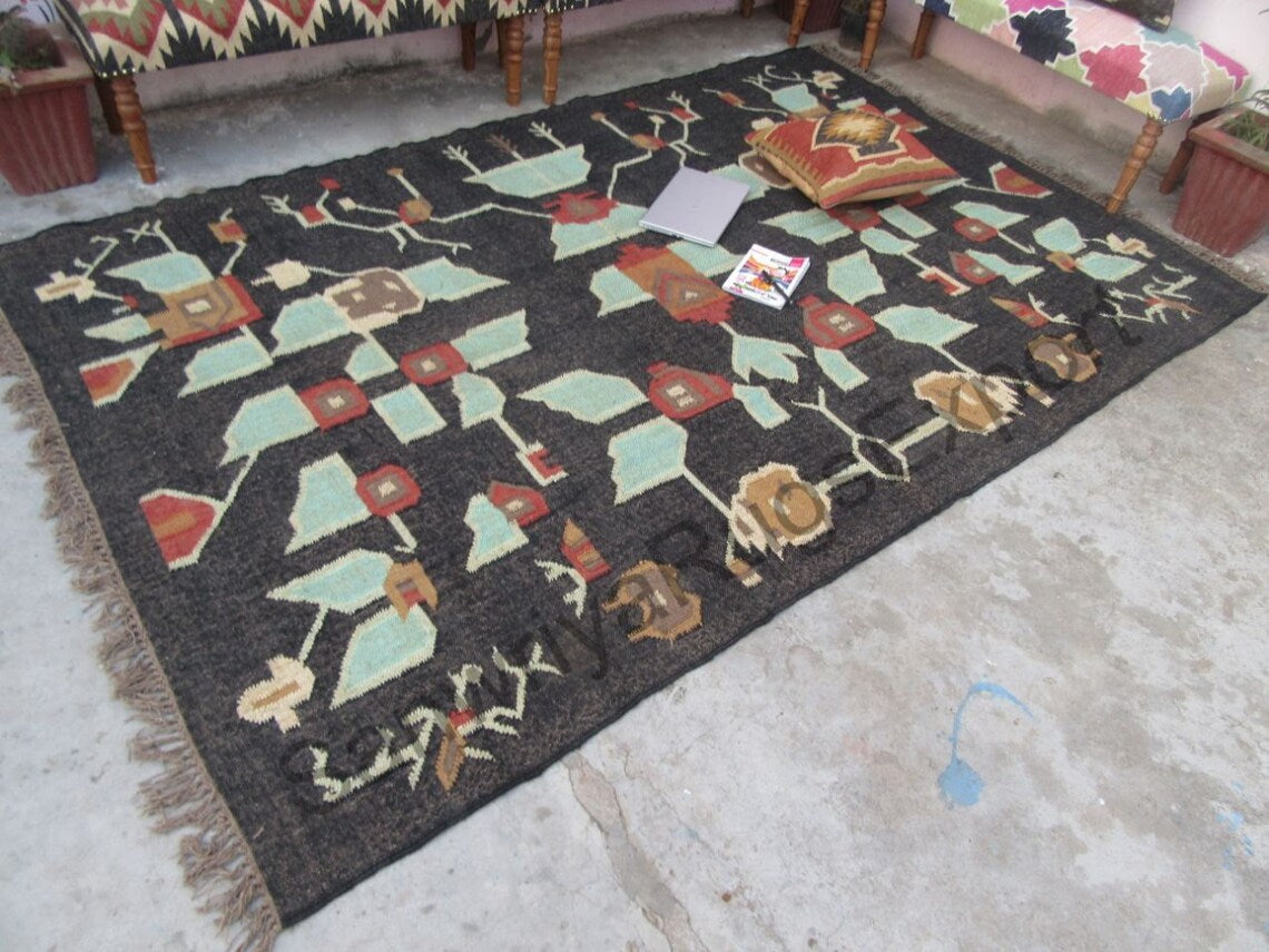 Handmade Wool Modern Kilim Rug