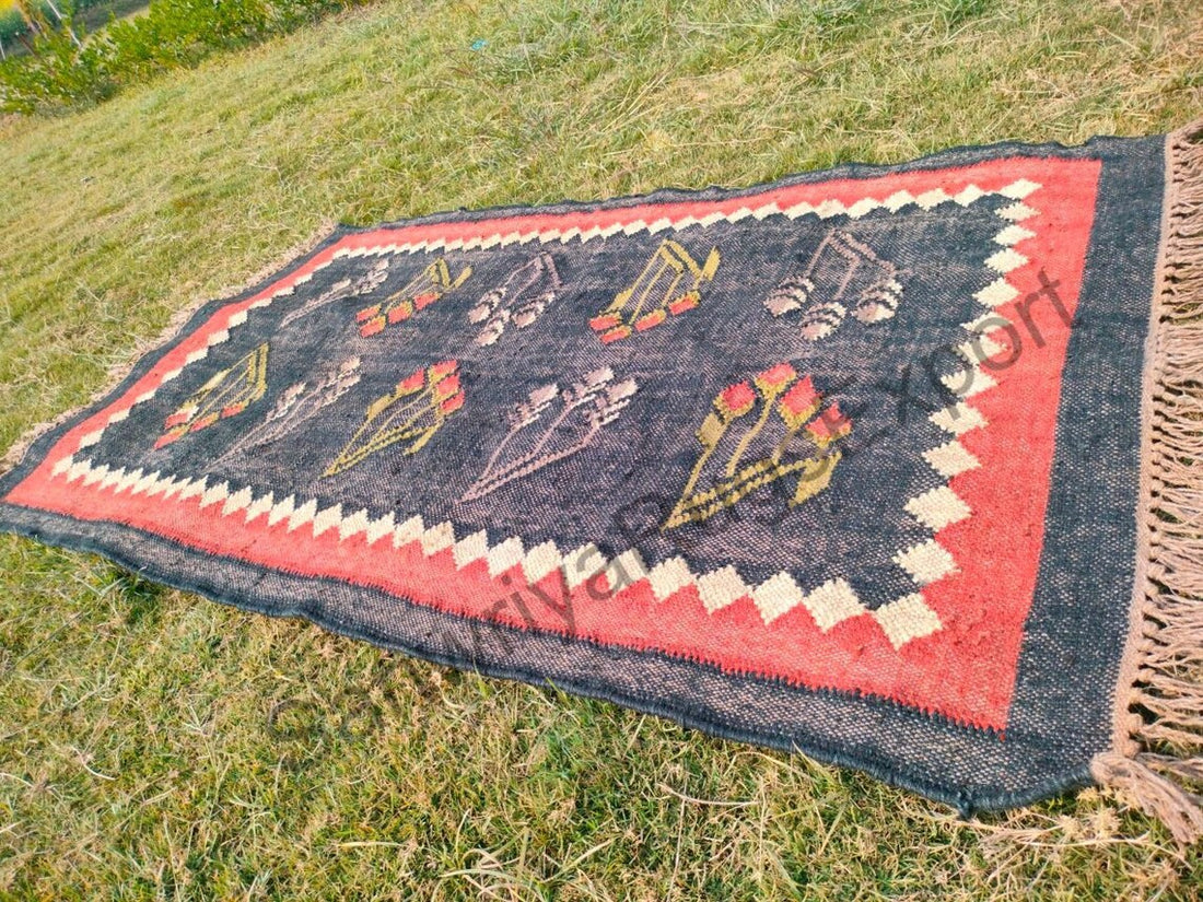 Handmade Kilim Stair Runner – Wool Jute Flatweave Rug