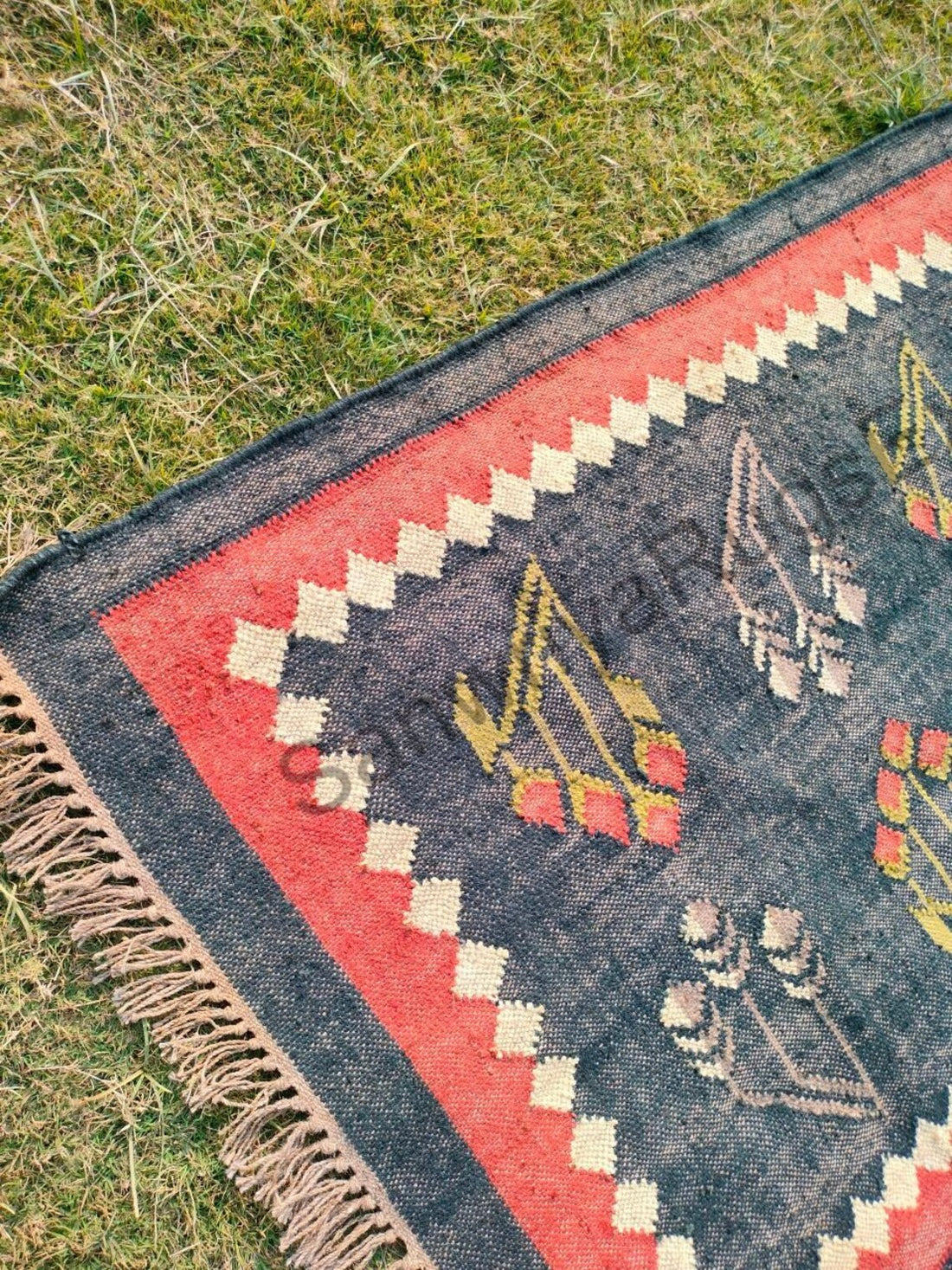 Handmade Kilim Stair Runner – Wool Jute Flatweave Rug